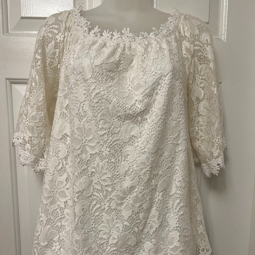 Miholl Lacy Daisy Whit Off the Shoulder Top